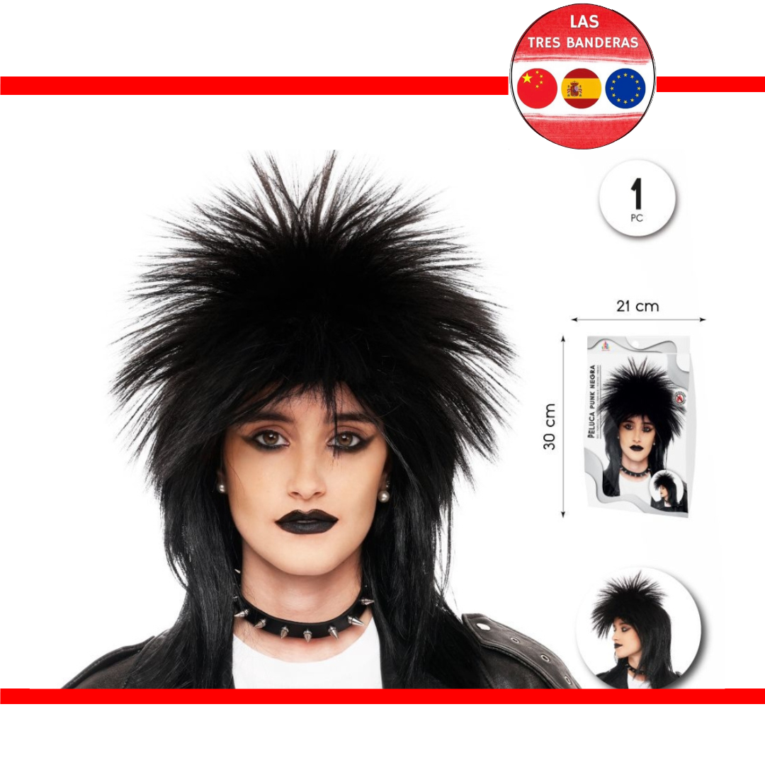PELUCA PUNK PLATINO/NEGRO