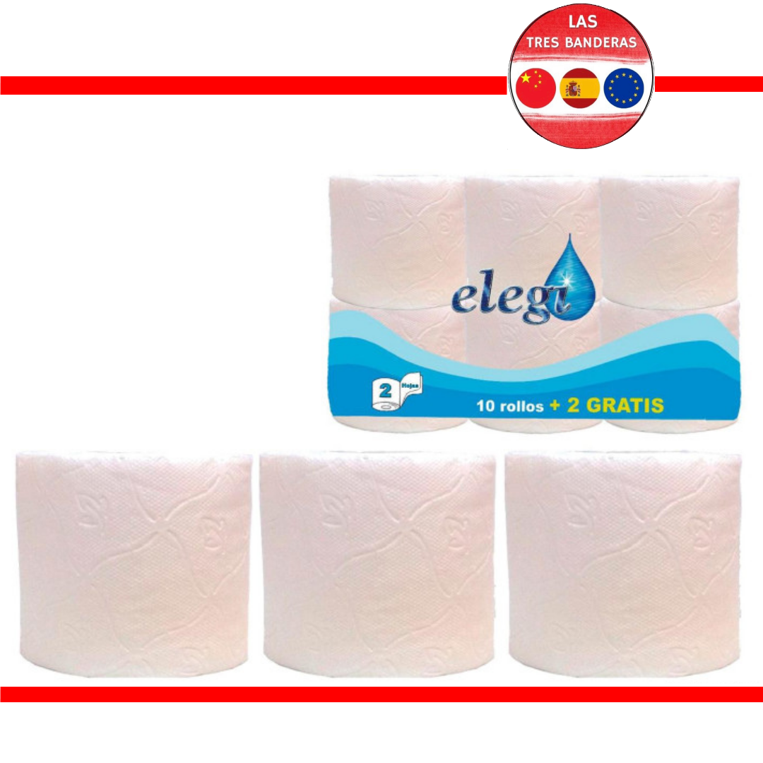 PAPEL HIGIENICO ELEGI 10+2 ROLLOS 13M