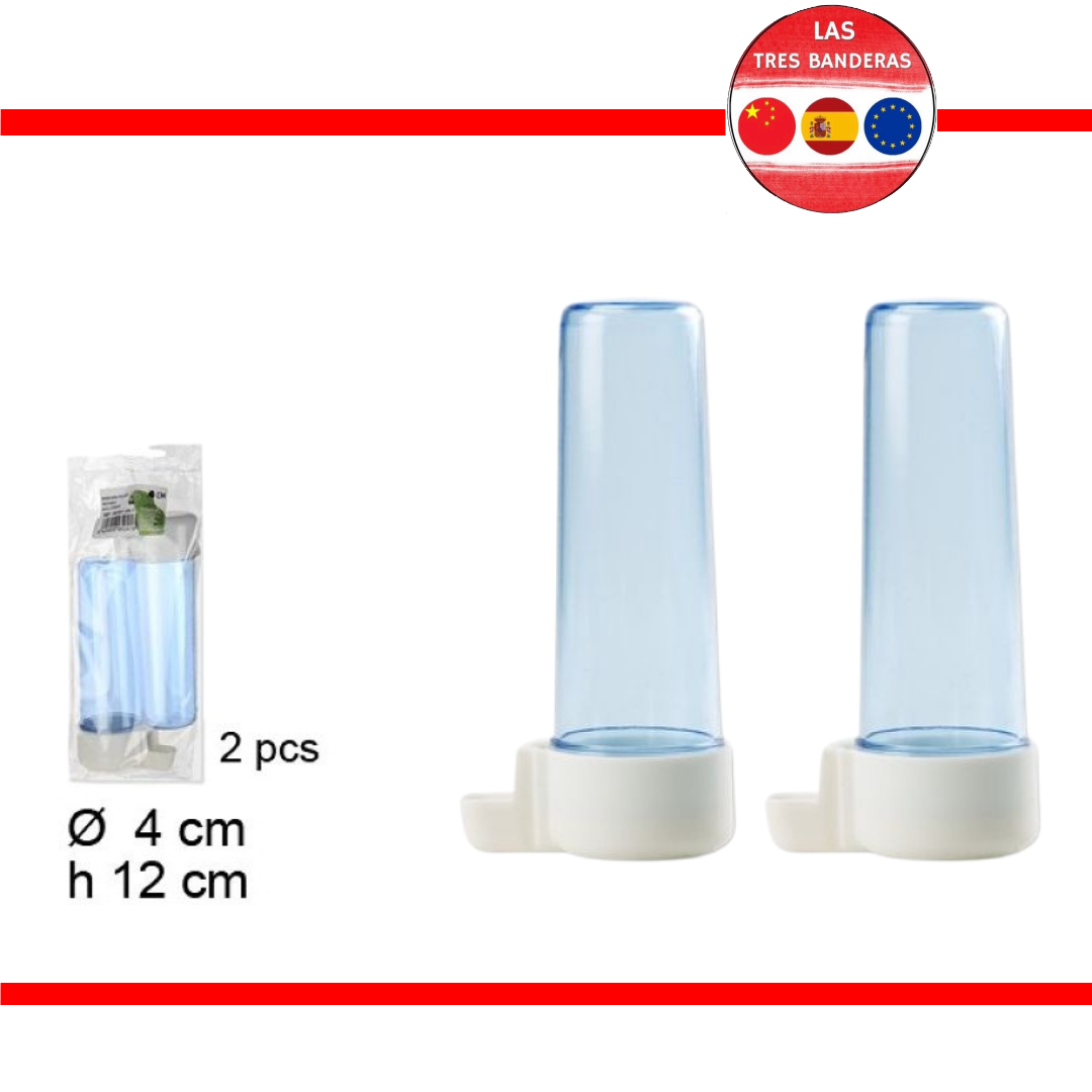 2 BEBEDERO PAJARO REDONDO AZUL