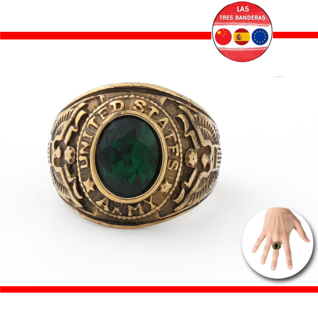 ANILLO MEDIEVAL PIEDRA VERDE
