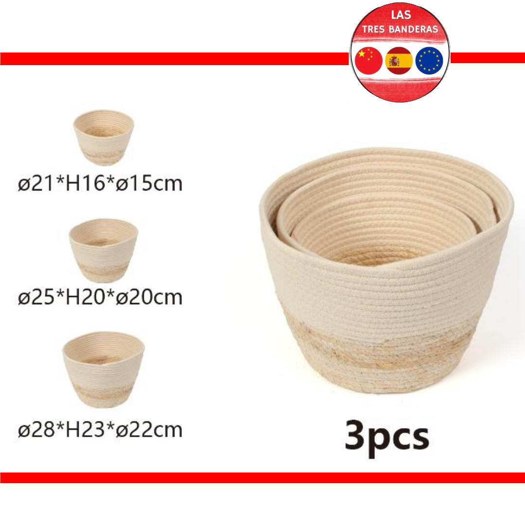 CONJUNTO CESTAS 28*H23* 22CM/ 25*H20* 20CM/