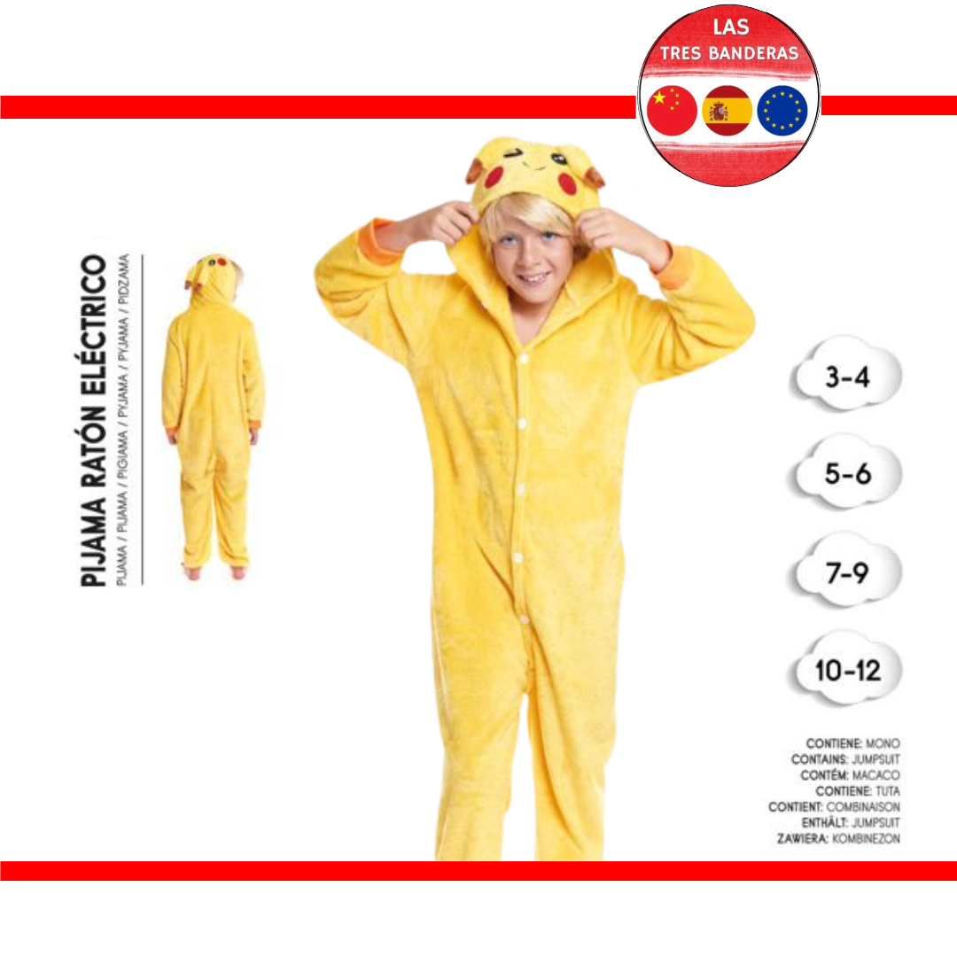 DISFRAZ  PIJAMA RATON ELECTRICO 10-12