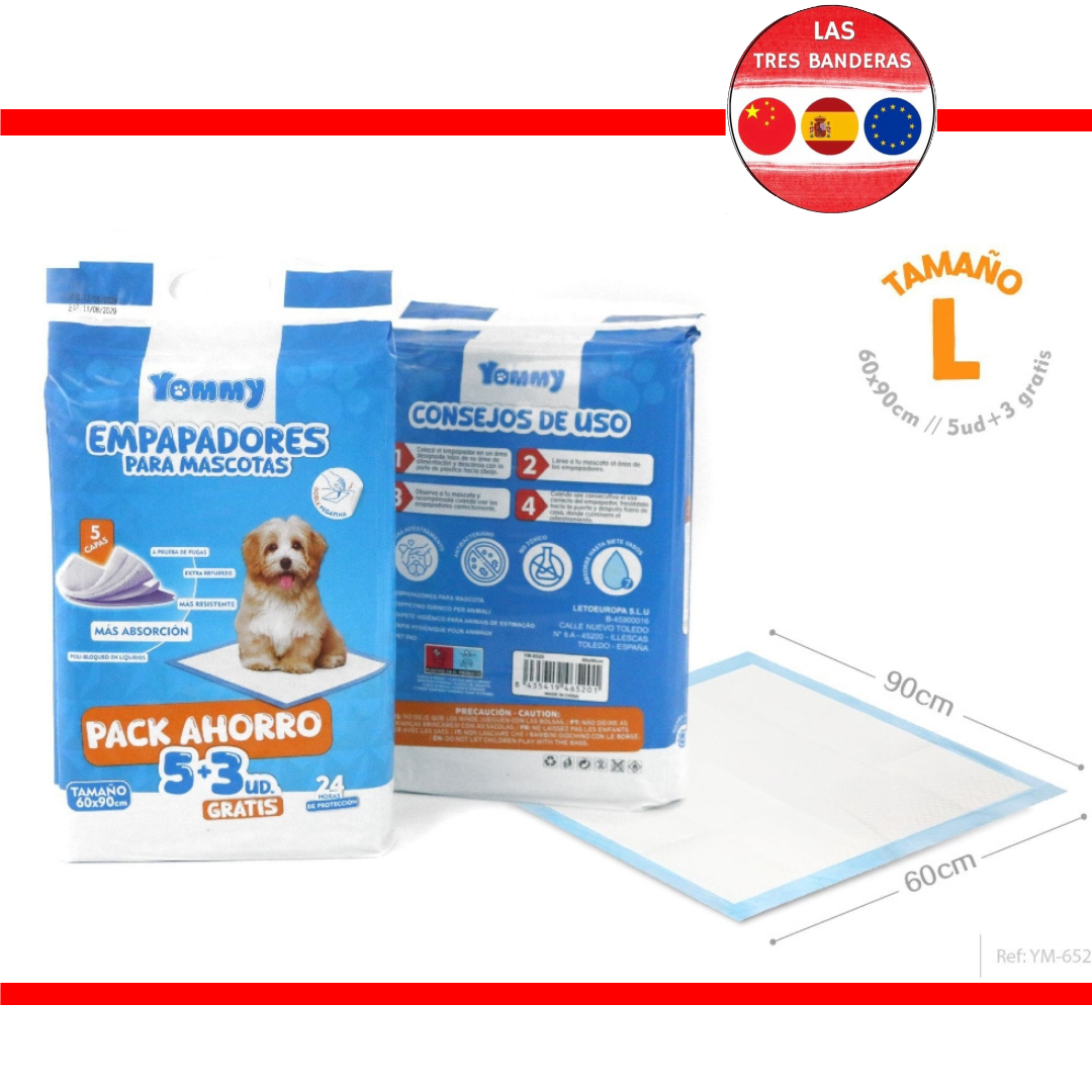 EMPAPADORES MASCOTAS 60*90CM 5PCS+3PCS