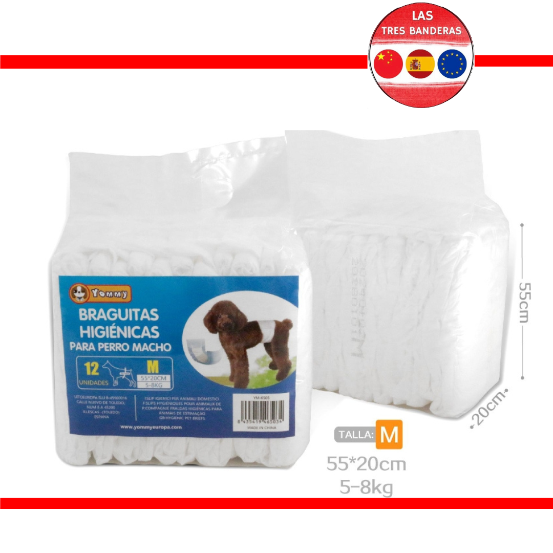 BRAGUITAS HIGIENICAS PERRO MACHO TALLA M