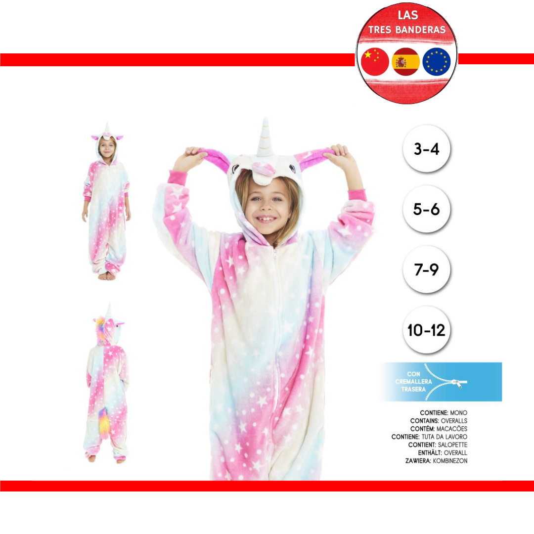 DISFRAZ  PIJAMA UNICORNIO ESTRELLA 3/12