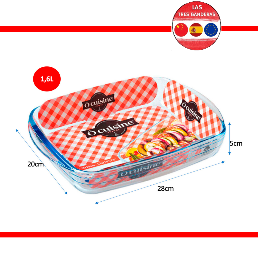 RECIPIENTE RECT. HORNO BORO 28X20X5CM OCUISINE