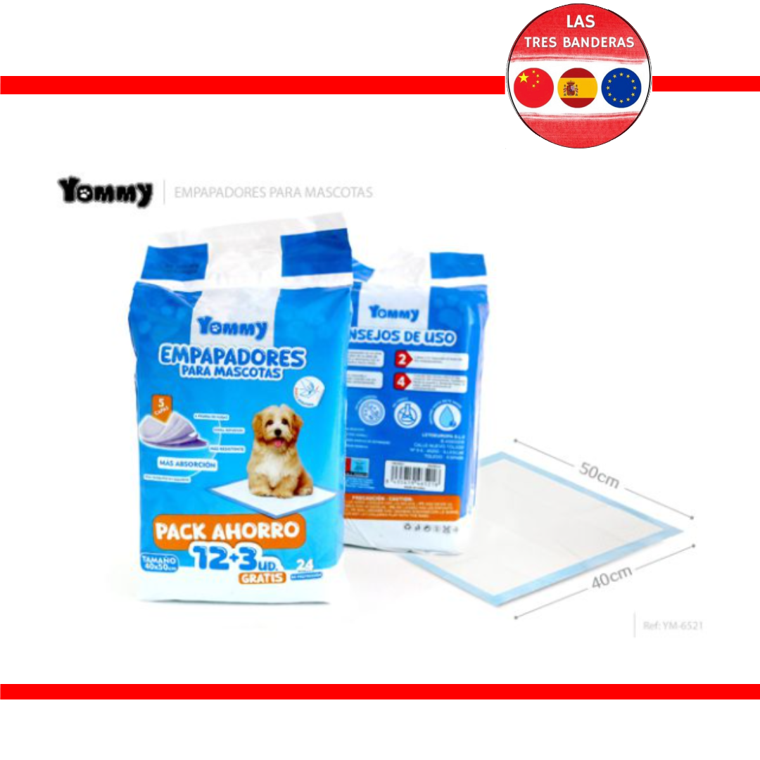 EMPAPADORES MASCOTAS 40*50CM 12PCS+3PCS