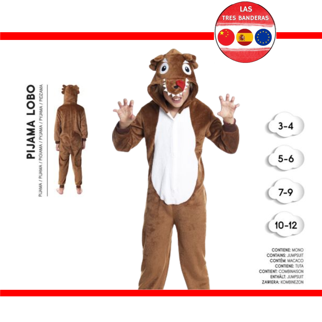 DISFRAZ  PIJAMA LOBO 3/6