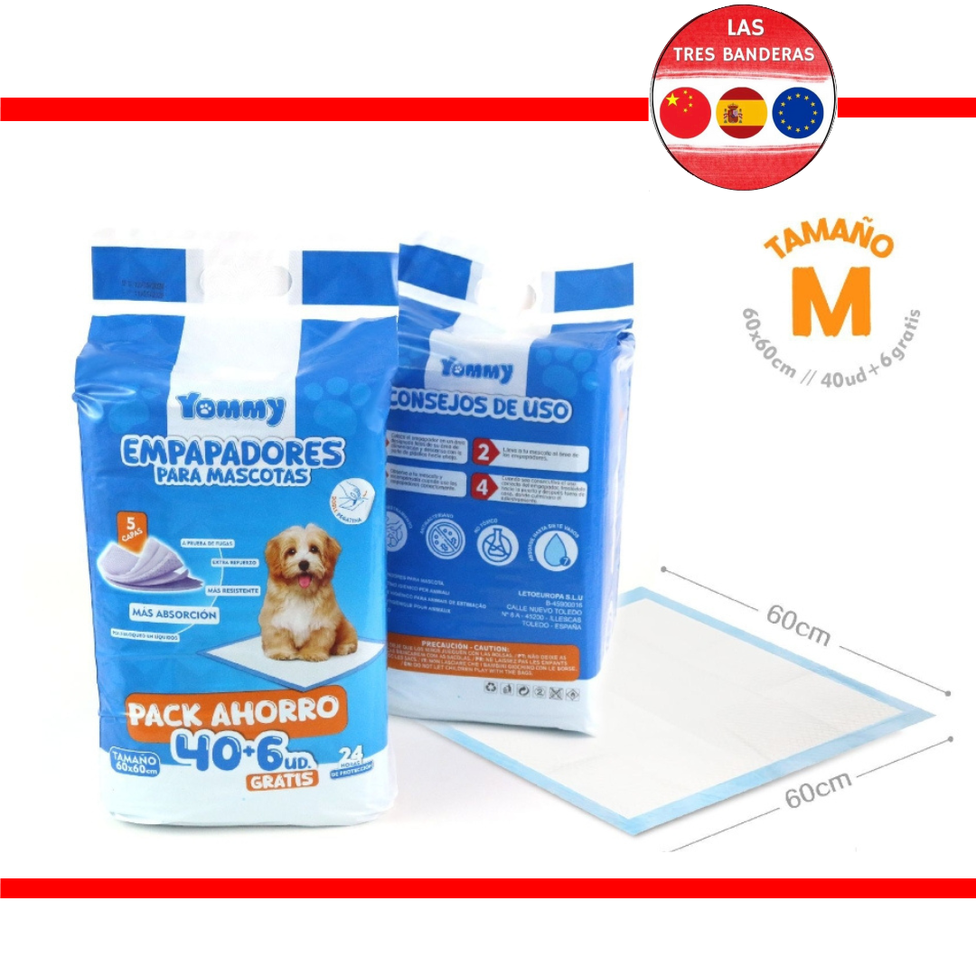 EMPAPADORES MASCOTAS 60*60CM 40PCS+6PCS