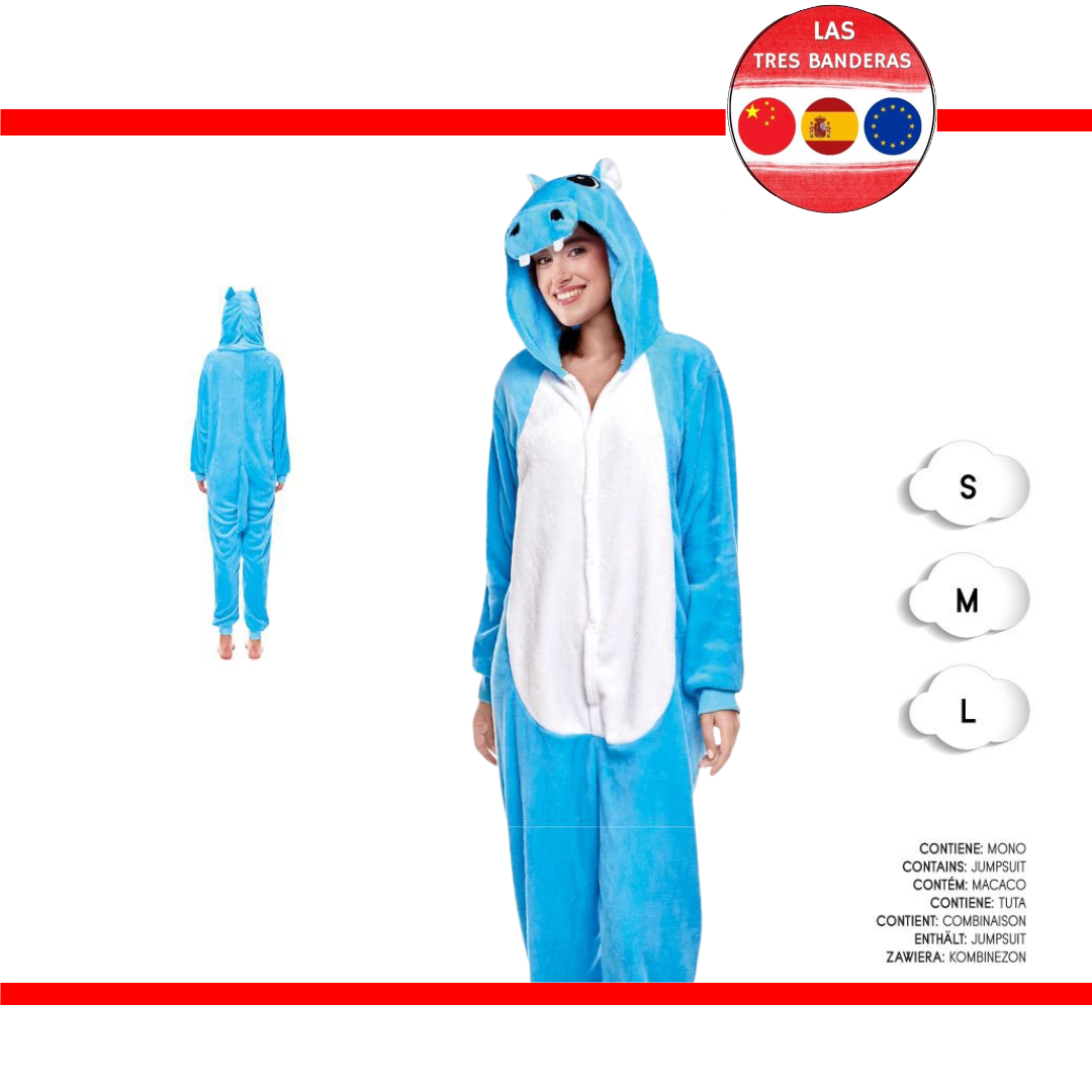 DISFRAZ PIJAMA HIPOPOTAMO S-M-L