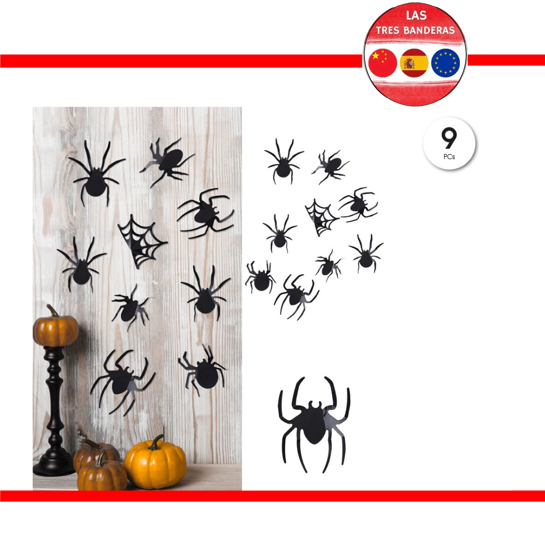 SILUETAS ARAÑAS PVC 9PCS
