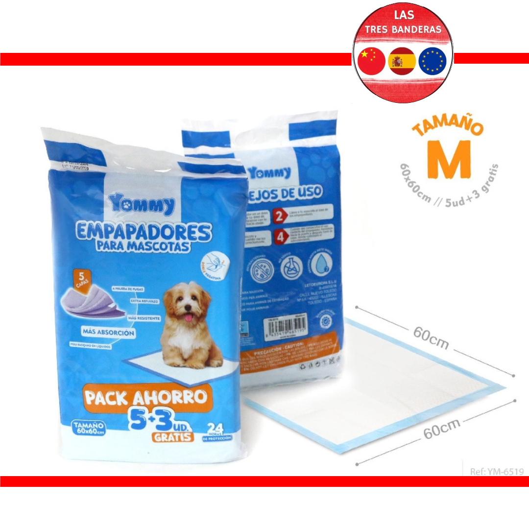 5+3 EMPAPADORES MASCOTA 60X60CM