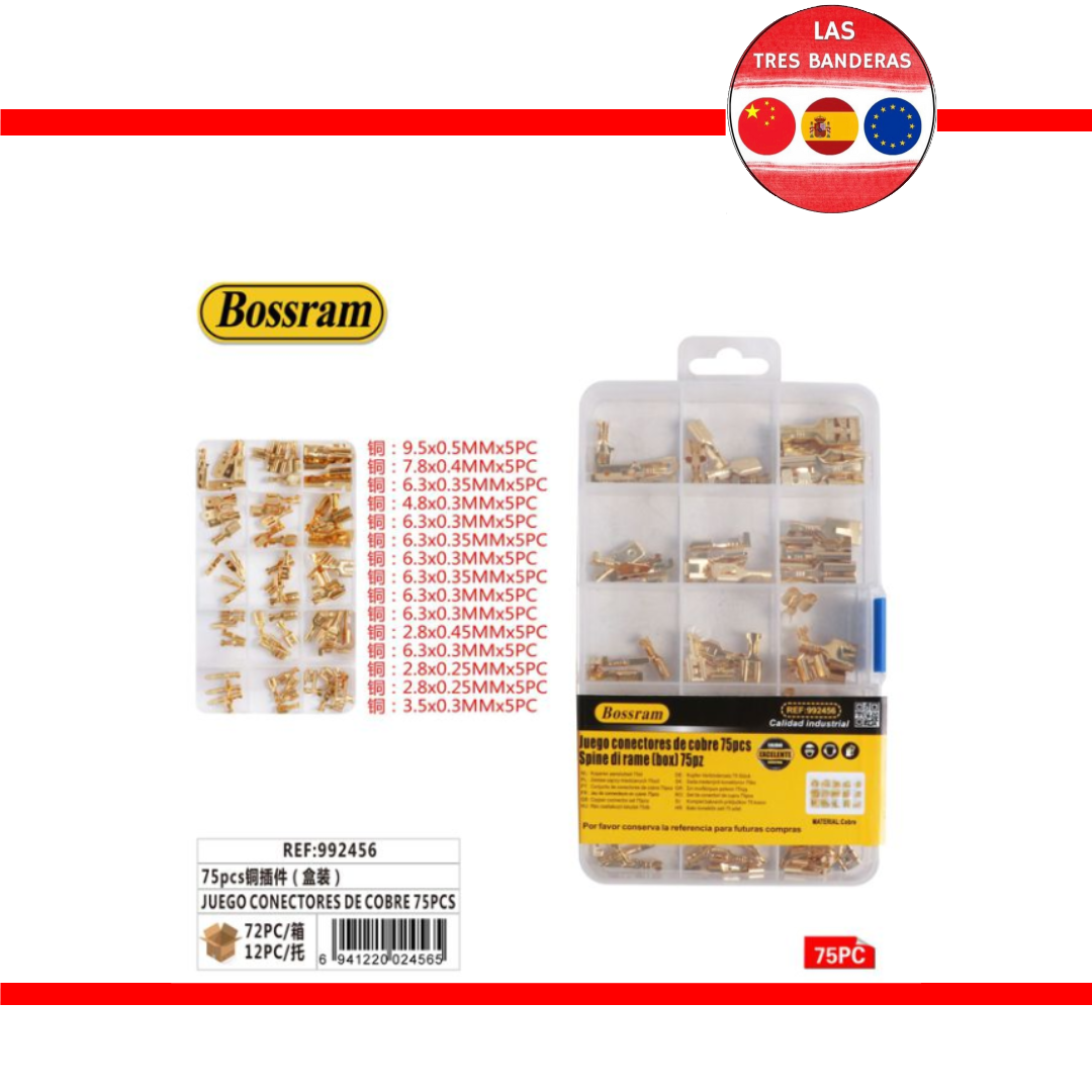 JUEGO CONECTORES COBRE 75PCS