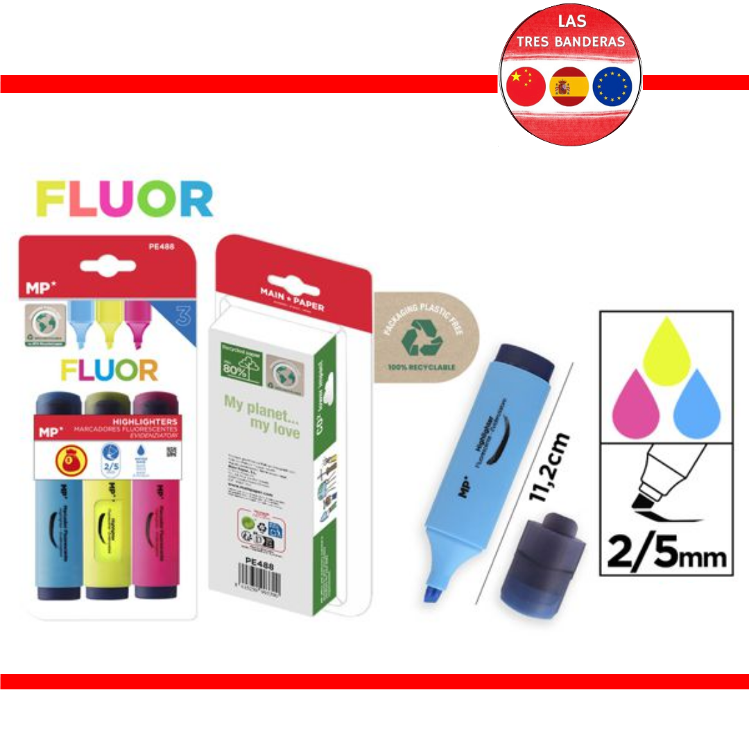 MARCADOR FLUORESCENTE 3U PACK AHORRO