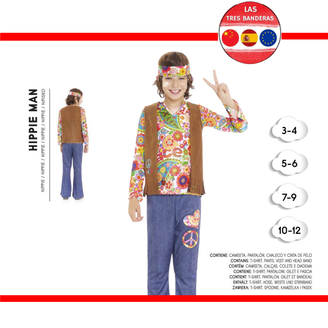 DISFRAZ HIPPIE MAN 3/12