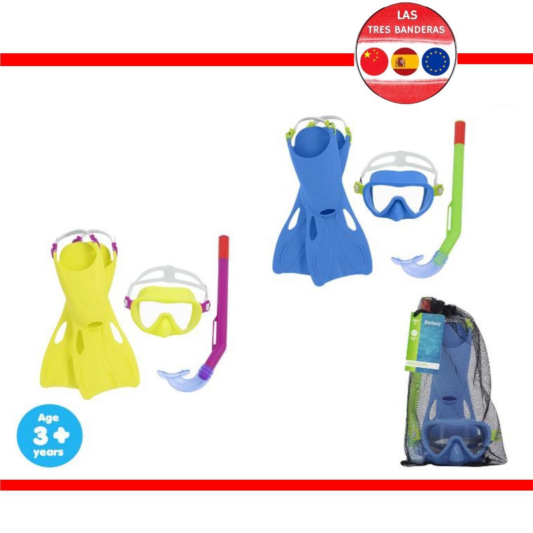 GAFAS + ALETAS BUCEO + 3 AÑOS