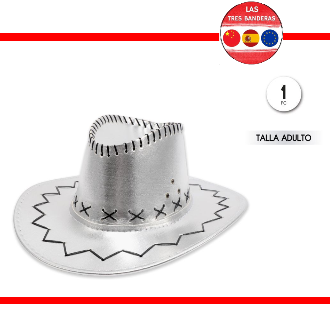 SOMBRERO VAQUERO ADULTO METALIZADO