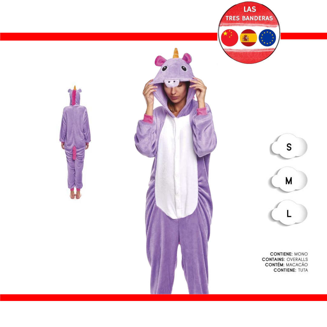 DISFRAZ PIJAMA UNICORNIO LILA S