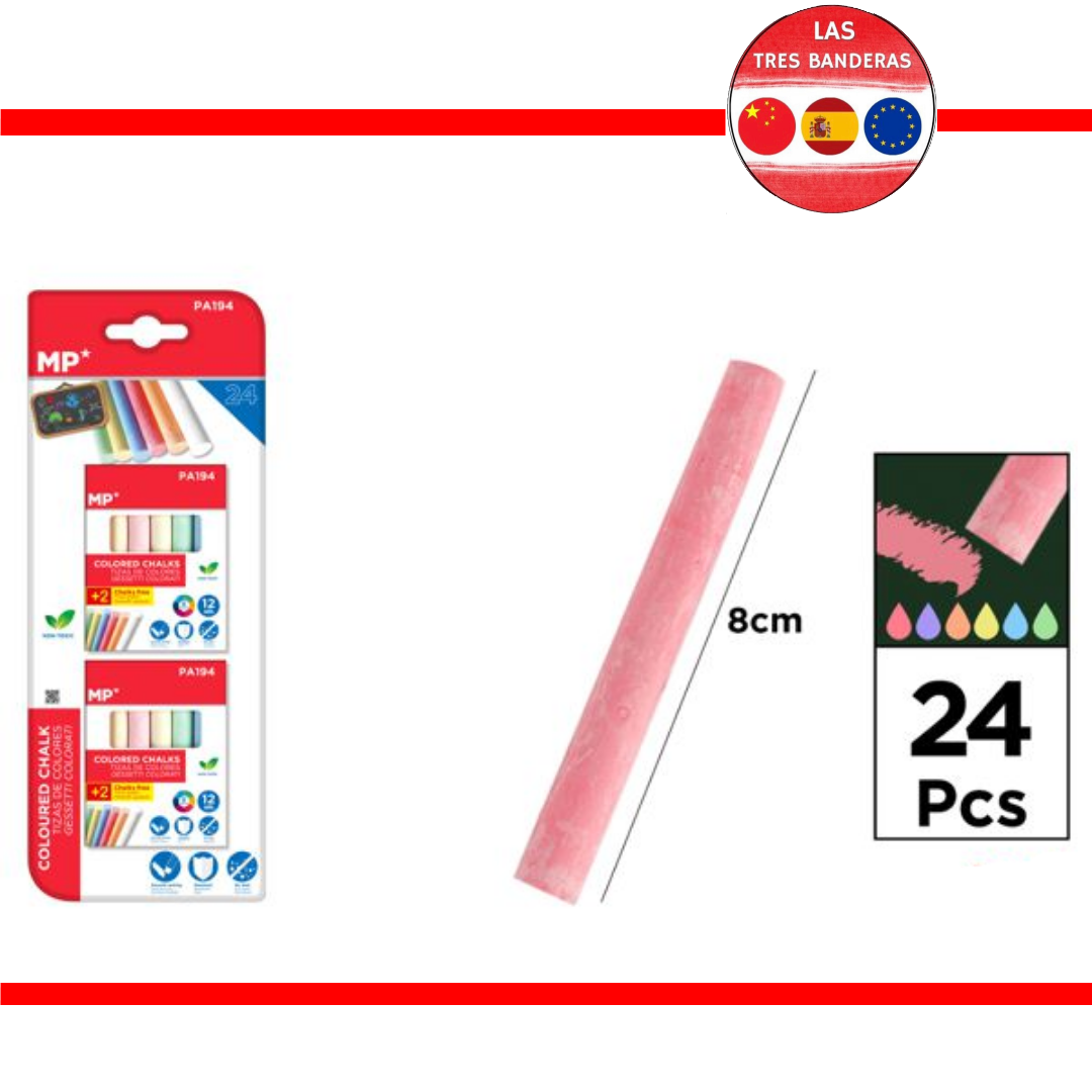 TIZAS COLORES BLISTER 24U