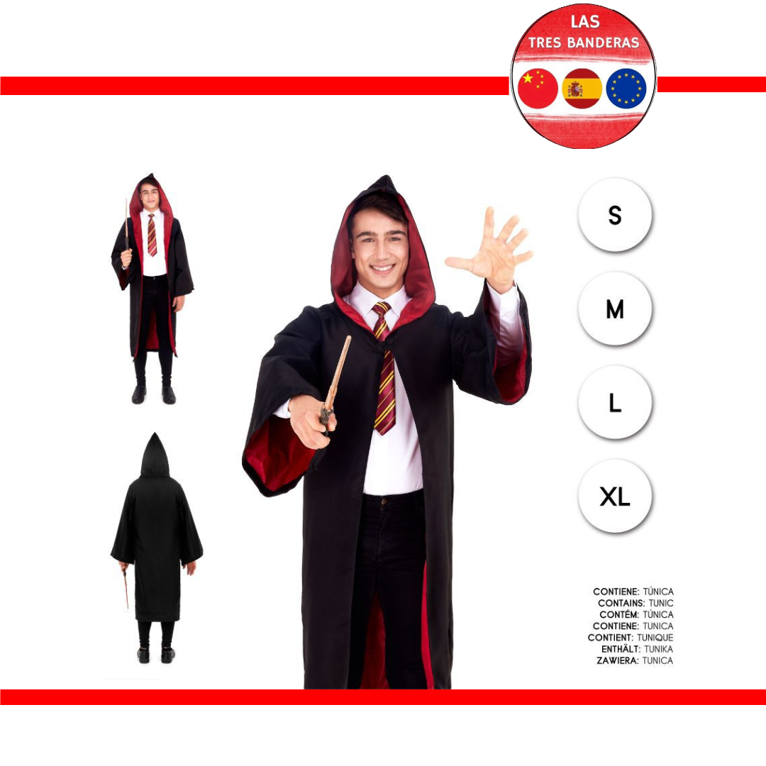 DISFRAZ APRENDIZ MAGO ROJO S-M-L