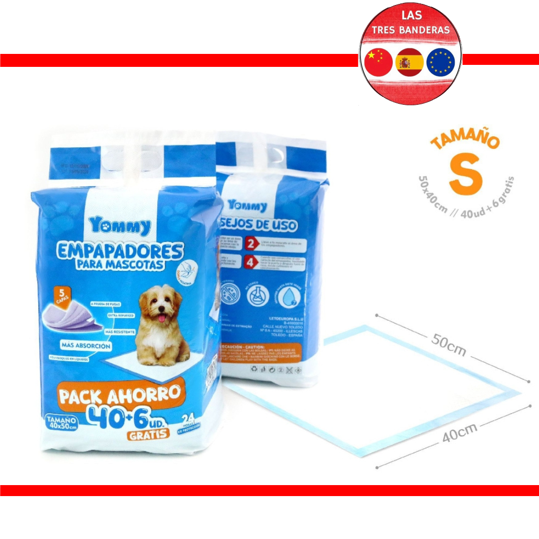 EMPAPADORES MASCOTAS 40*50CM 40PCS+6PCS