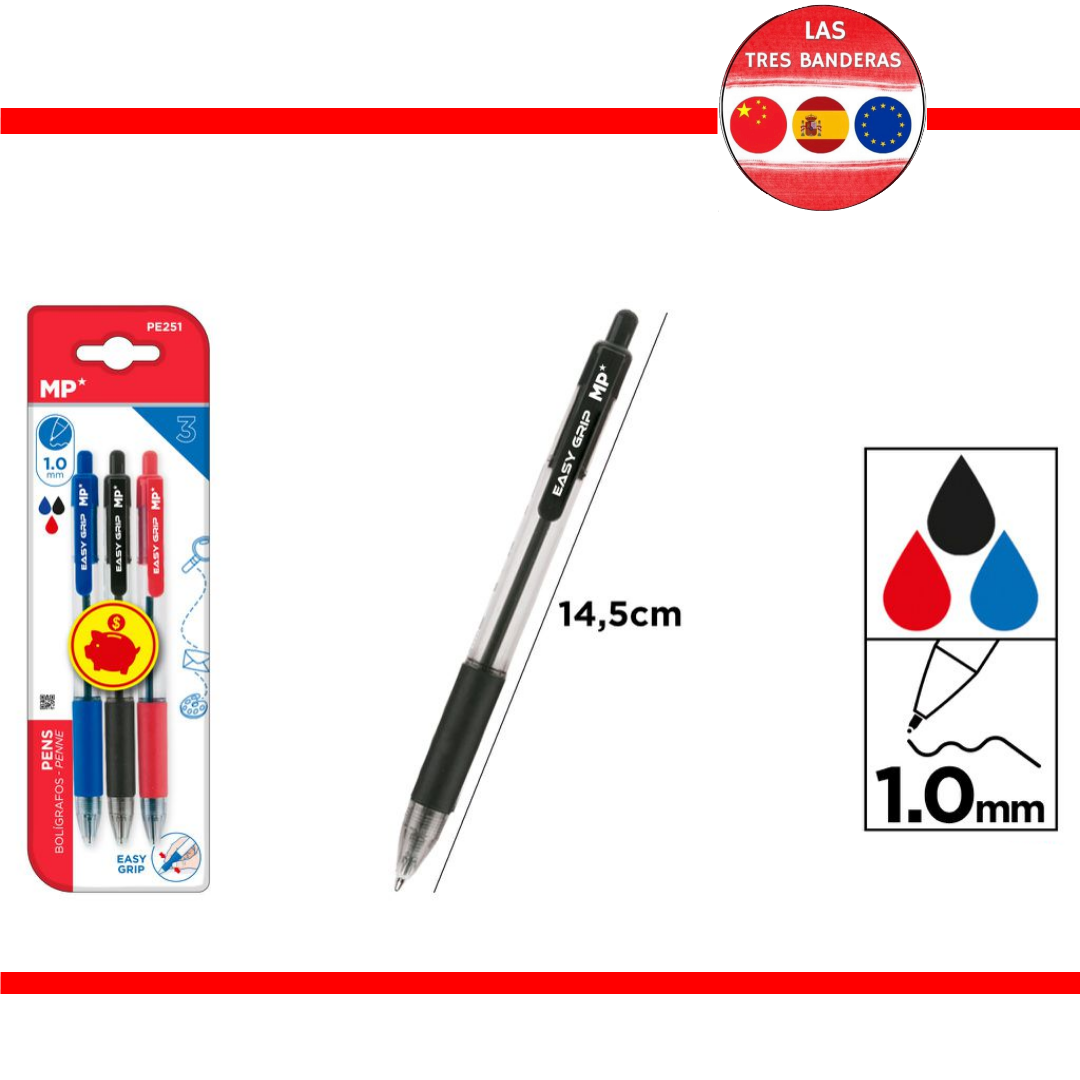BOLIGRAFO EASYGRIP 10MM 3U