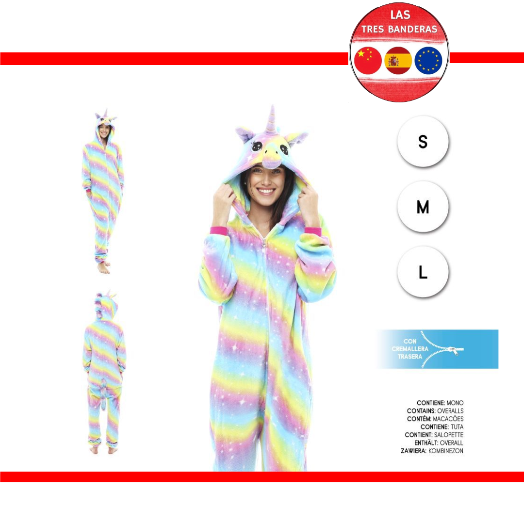 DISFRAZ PIJAMA UNICORNIO ARCOIRIS