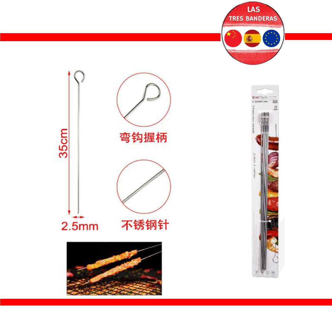 6 PINCHOS ACERO INOXIDABLE 6PCS