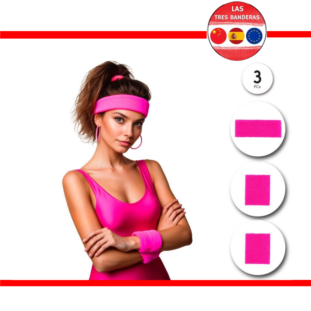 CINTA DEPORTIVO LOS 80 3PCS NEON
