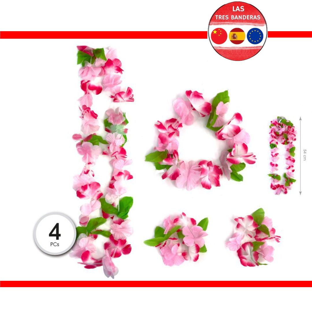 CONJUNTO COLLAR HAWAII 4PC FUCSIA
