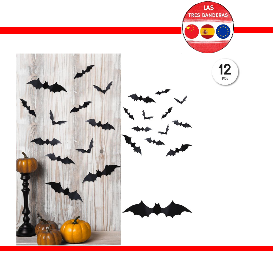 SILUETAS MURCIELAGO PVC 12PCS
