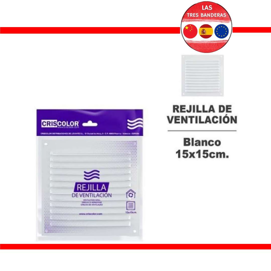 REJILLA VENTILACION 15X15CM BLANCA