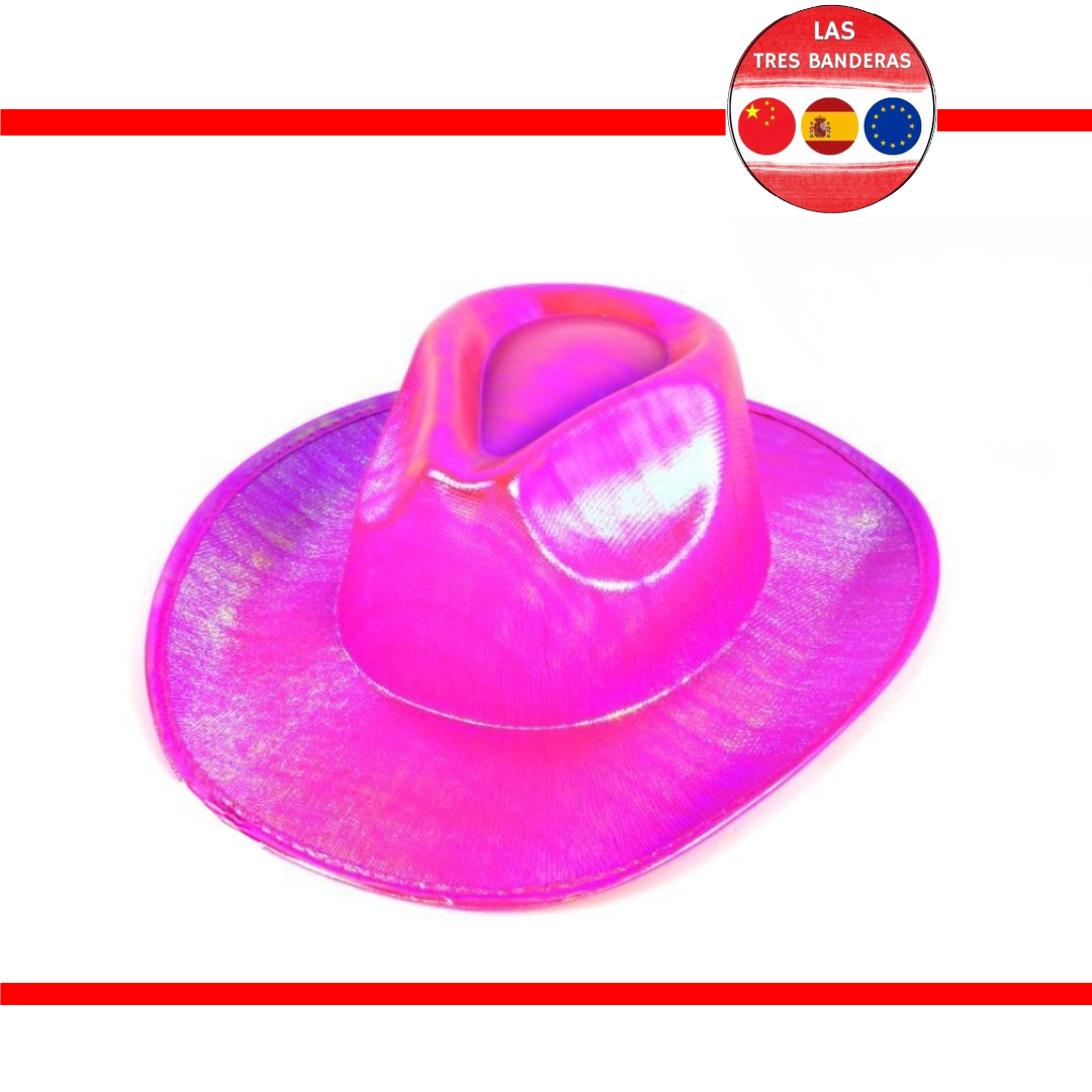 SOMBRERO VAQUERO FUCSIA HOLOGRAFICO