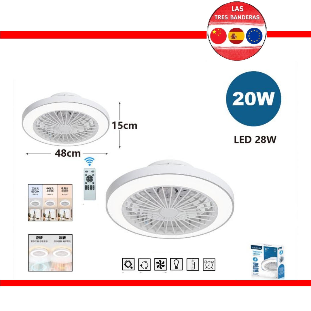 VENTILADOR TECHO C/LUZ