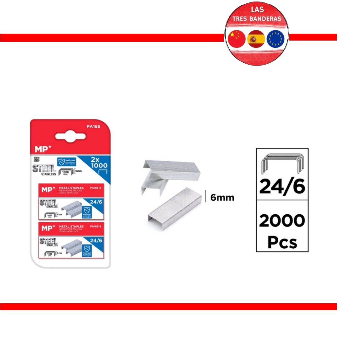 GRAPAS ACERO INOXIDABLE 24/6 2.000 UDS