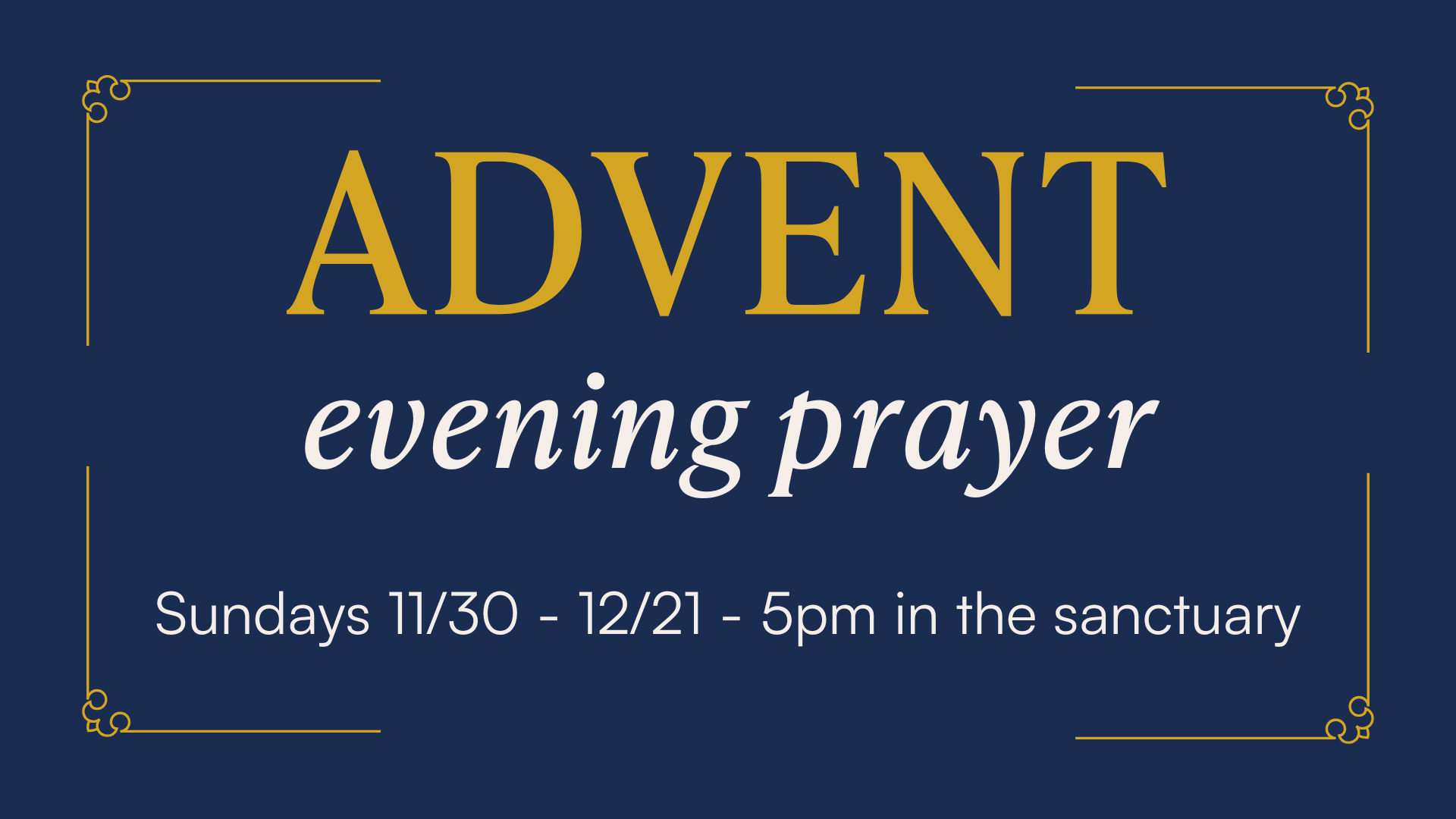 Advent Evening Prayer