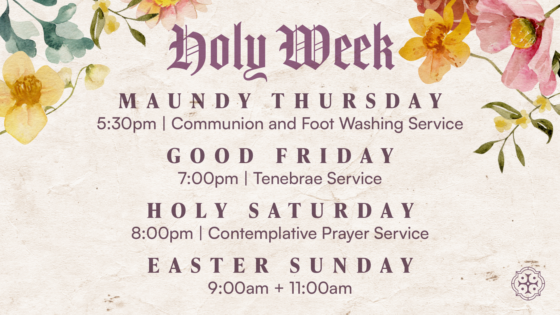 Holy Week Services