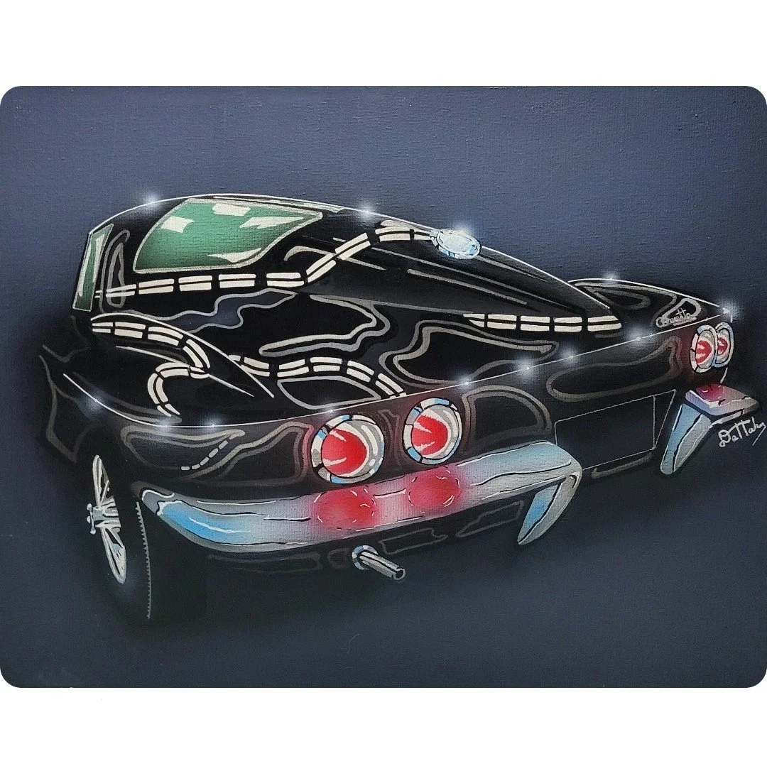 67 Corvette Split Window under the lights