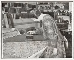 Phyllis Barron block printing in her workshop at Parkhill Studios Hampstead.jpg