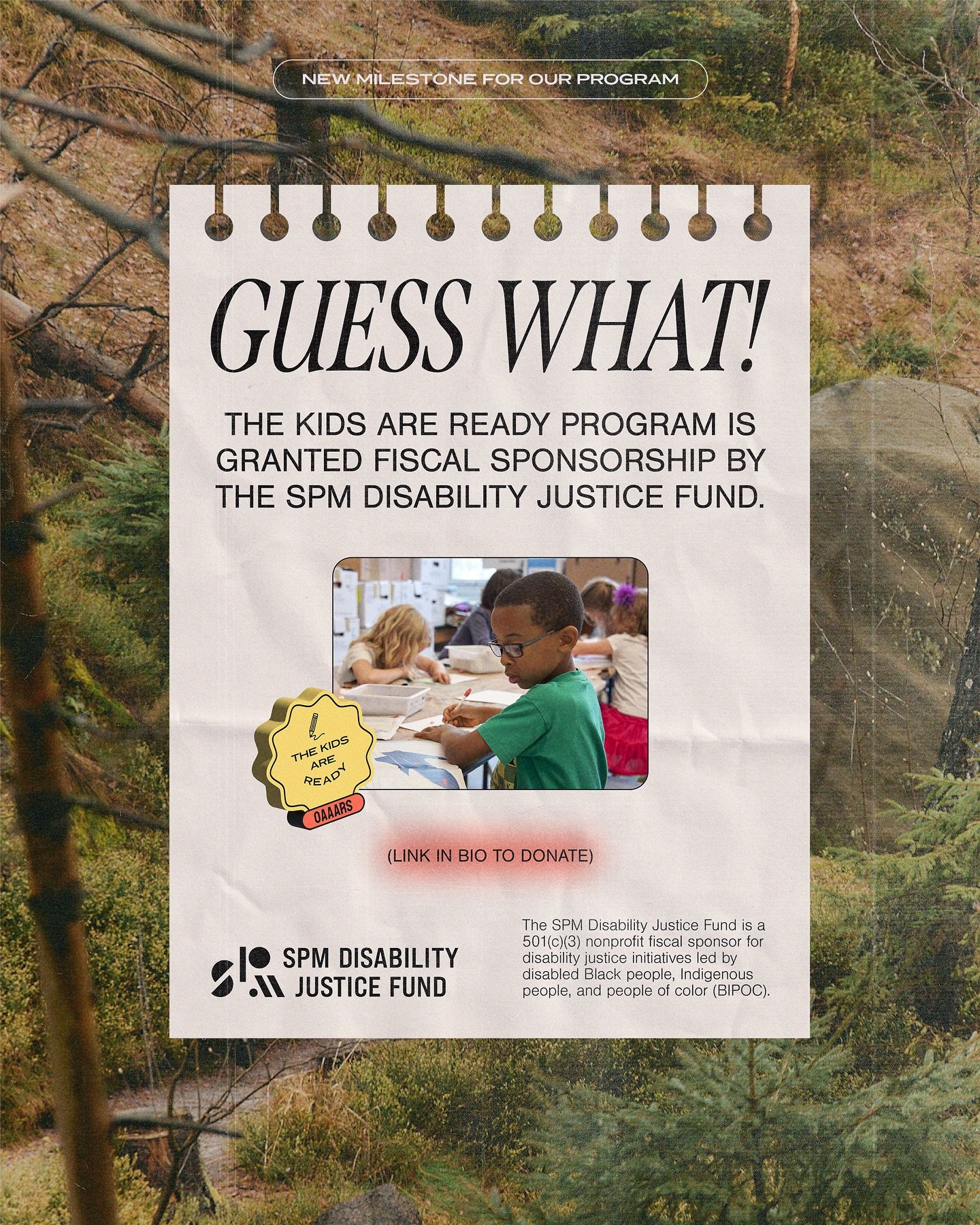 📣📣📣 Hello OAAARS Community! We are excited to announce that OAAARS&rsquo; The Kids Are Ready Program has been granted fiscal sponsorship by the SPM Disability Justice Fund (@spmdisabilityjusticefund). The SPM Disability Justice Fund is a 501(c)(3)