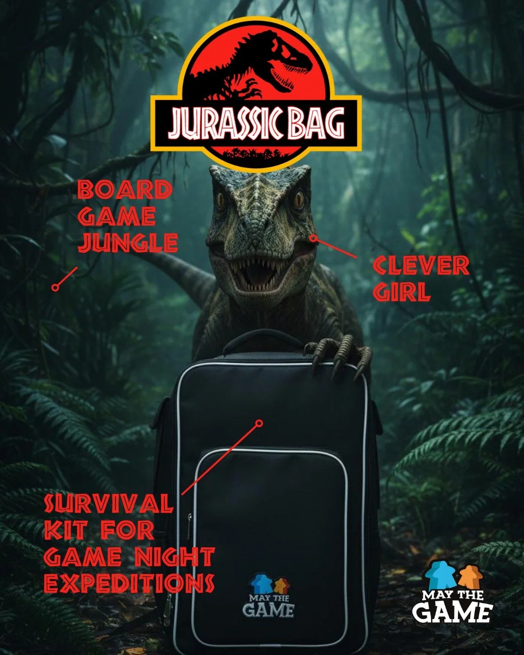 🦖 In the board game jungle, only the equipped survive.

🎲 #JurassicBag #BoardGameLife #MayTheGame #MeepleReady #jurassic #jurassic_park #boardgame #travel #backpack