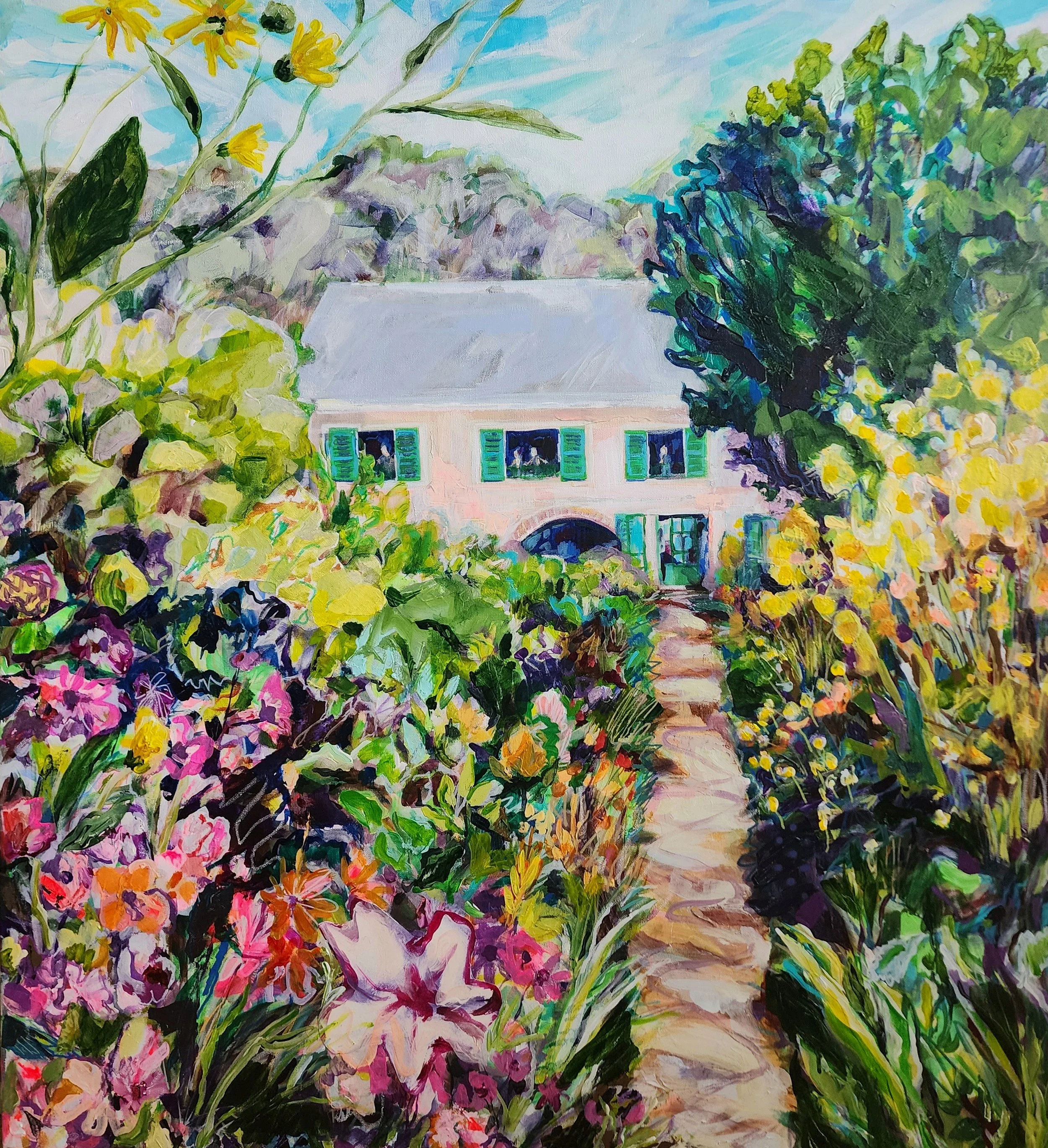 LisaLitowitz, Path to Monet, Acrylic and collage on canvas, 36x33x1.5.jpg