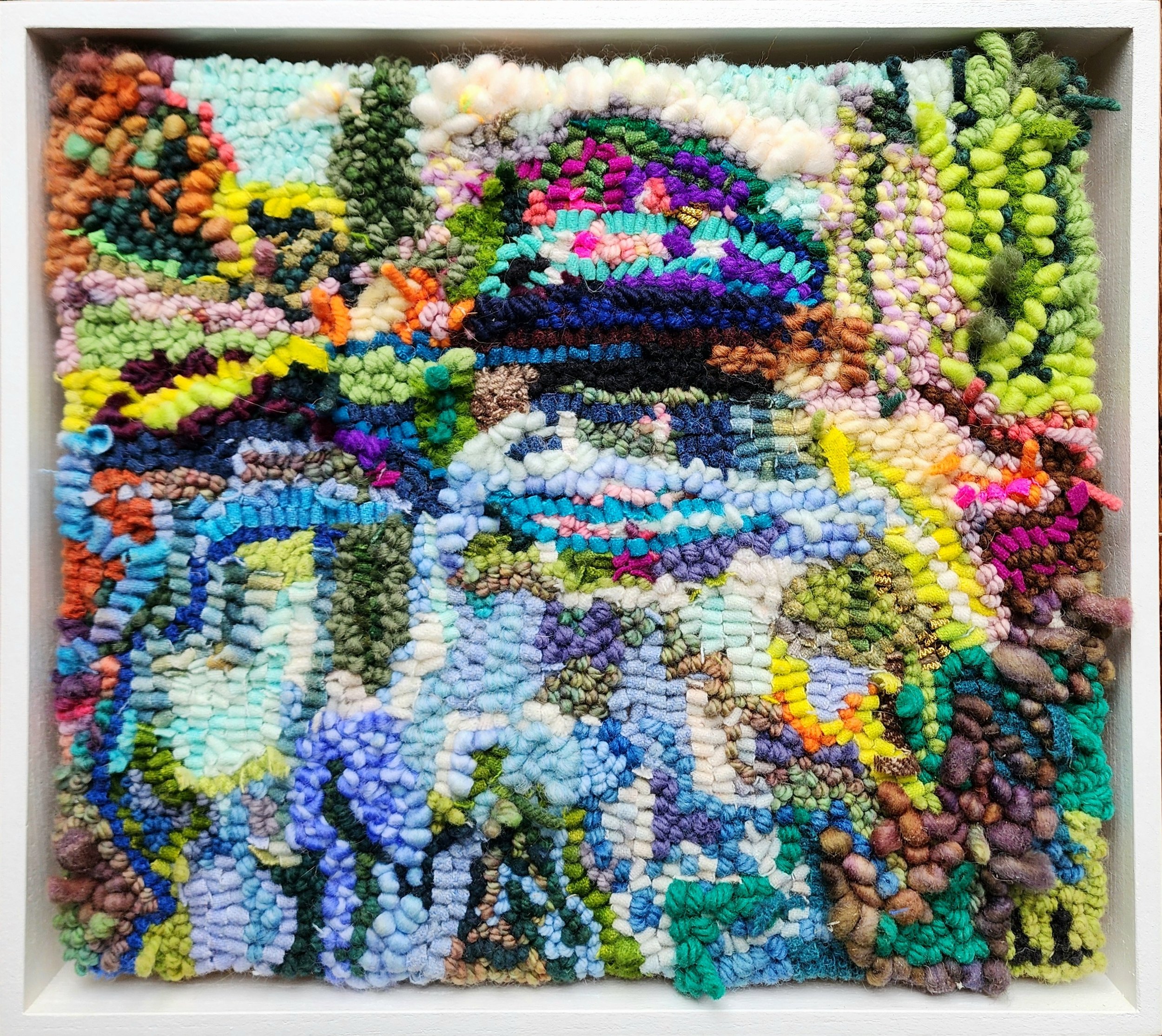 Lisa Litowitz, Hooked on Giverny, Hooked wool on linen, 11x12x2.jpg