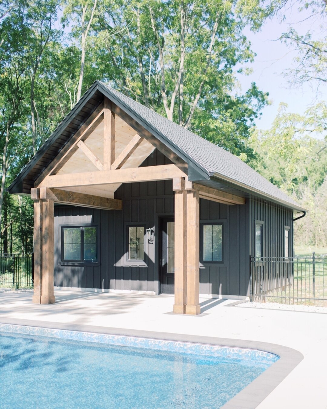 Oak Acres Ranch | Pool House
Building Materials | @jameshardie 
Windows | @northstarwindows