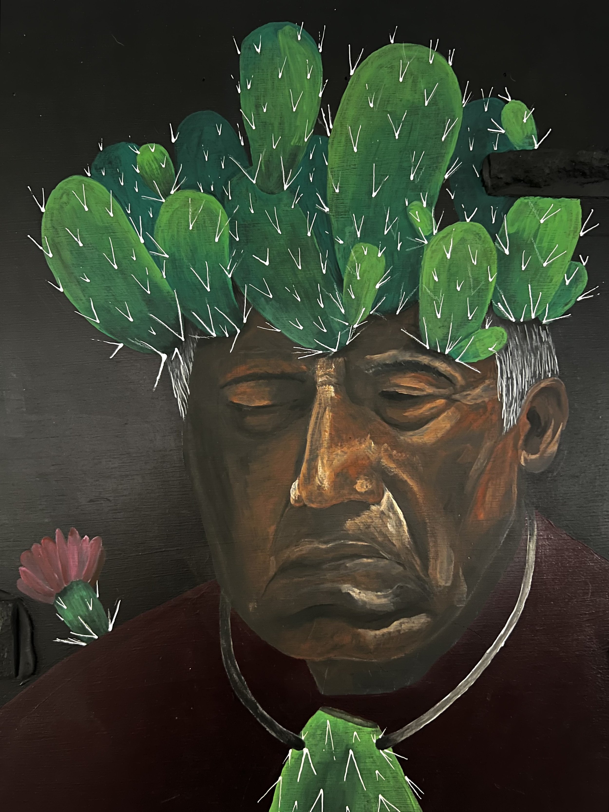 "All Kings Must Fall", 20"x20", 2024