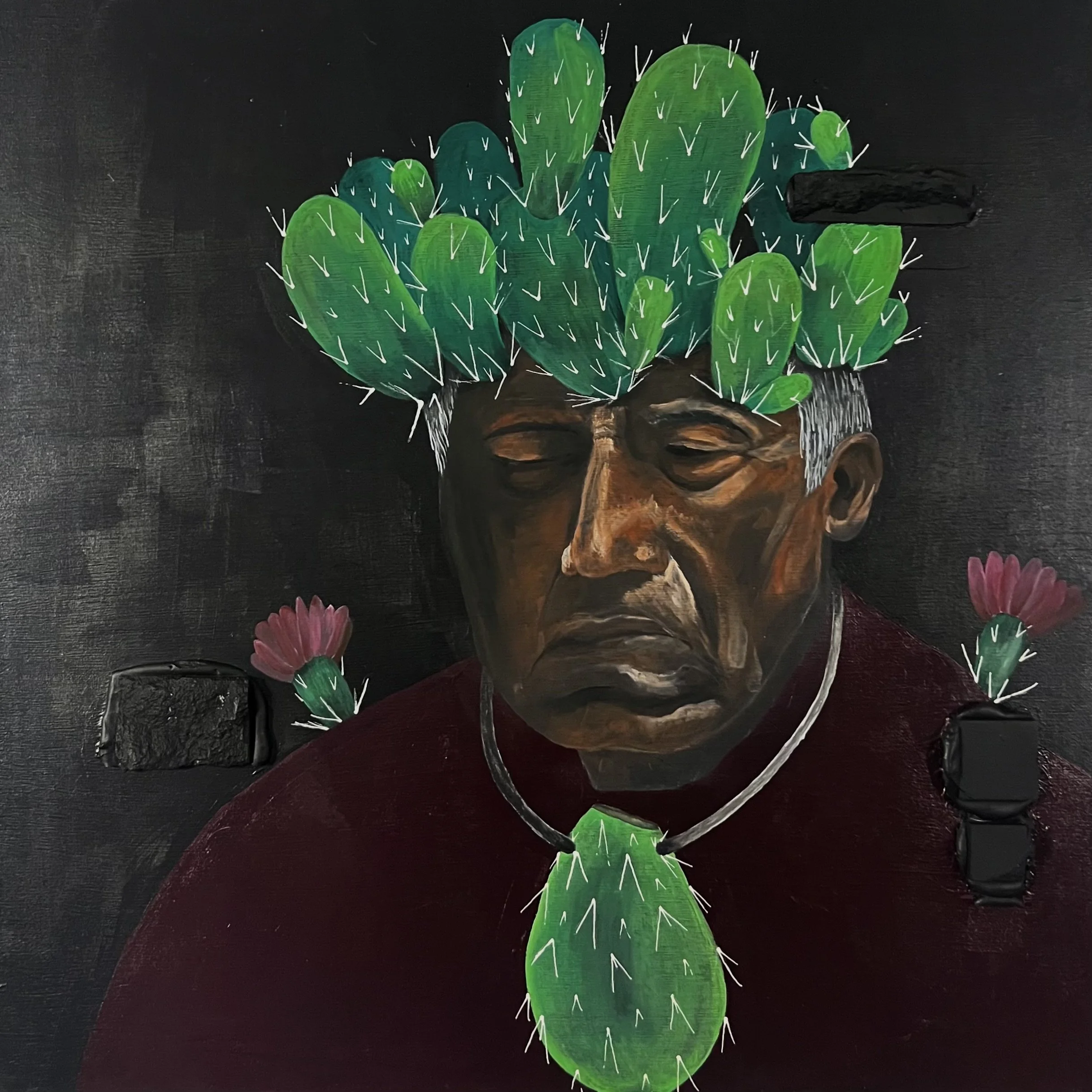 "All Kings Must Fall", 20"x20", 2024
