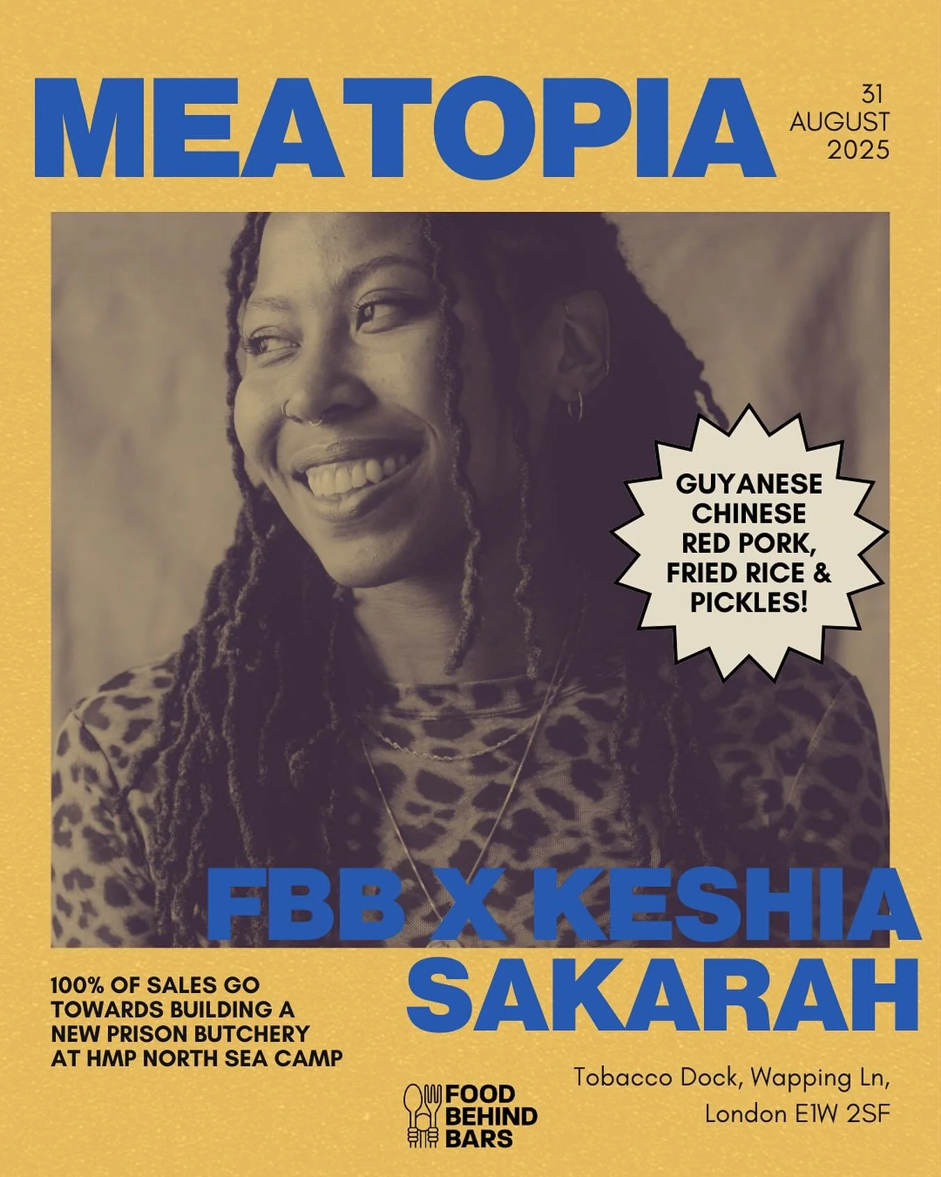 Are you coming to @meatopiauk next weekend? 🥩🔥🌞 

If so, you&rsquo;ll find us there on Sunday 31st August serving up a delicious Guyanese Chinese red pork dish with fried rice and pickles 🍚🥒 Led by our head chef and FBB Food Educator @sakarah_, 