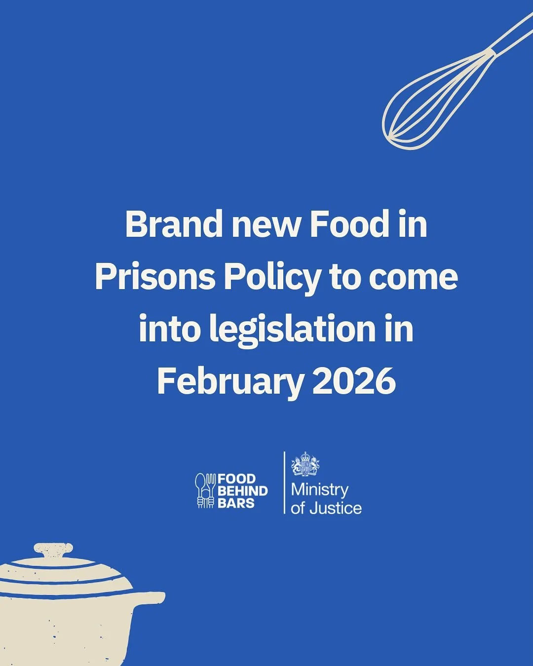 HUGE NEWS FOR PRISON FOOD 💥👊🏼🍅🥑

The brand new Food in Prisons Policy Framework has been published by the Ministry of Justice, and will become legislation in February 2026 📝 This is a huge step for the sector - a new national policy that contai
