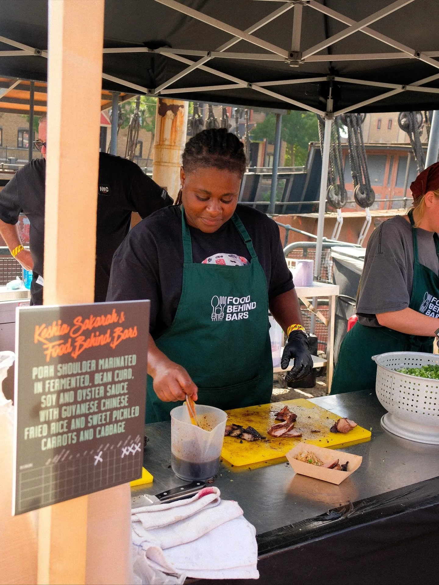 What a great day we had at @meatopiauk a few weeks ago - serving up pork belly reared on the farm at HMP North Sea Camp in Lincolnshire 🐖 @sakarah_ led the grill with a little help from our brilliant team and we loved seeing so many of you come down
