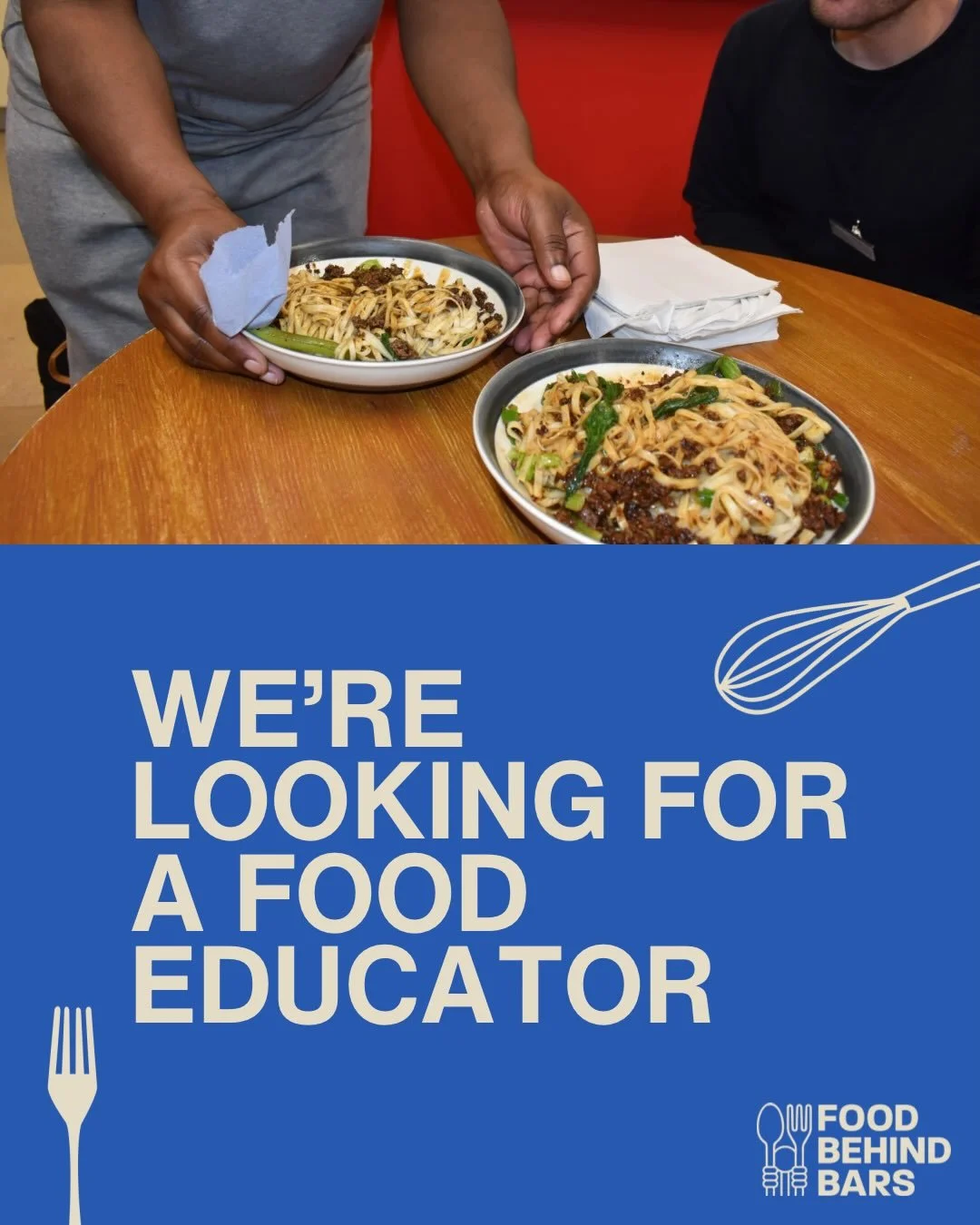 COME AND WORK WITH US! 💫🥣👨🏽&zwj;🍳

Are you a chef looking to make a difference? We are on the hunt for an inspiring individual to deliver our Prison Food Education Programme at HMP Thameside, a men&rsquo;s category B prison in south east London.
